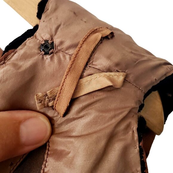 50s Cocktail Dress Cut Velvet Floral Copper Vintage I Magnin Modelique 24" Waist - Picture 12 of 14